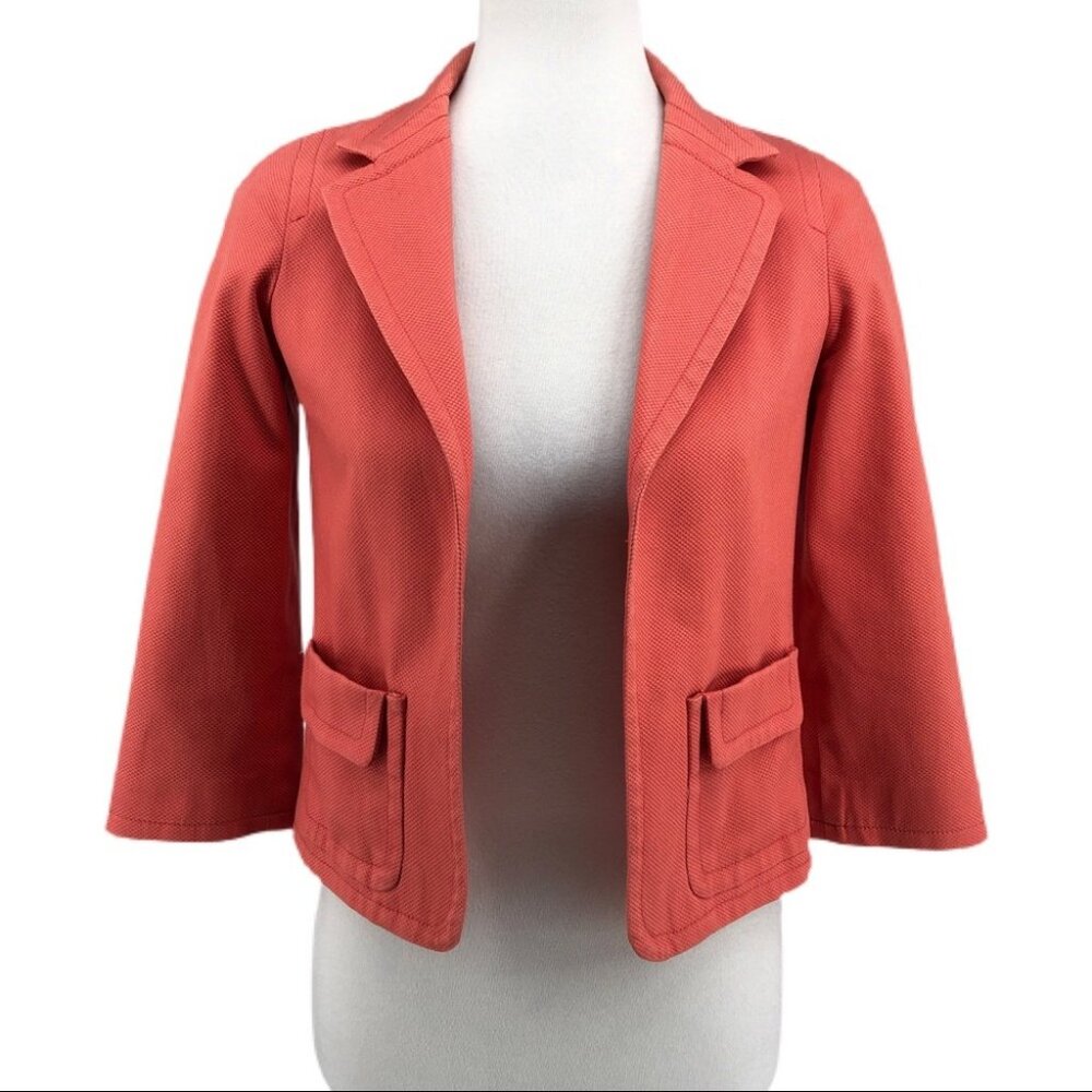 Red Talbots Coral Open Front Notched Collar Short… - image 1